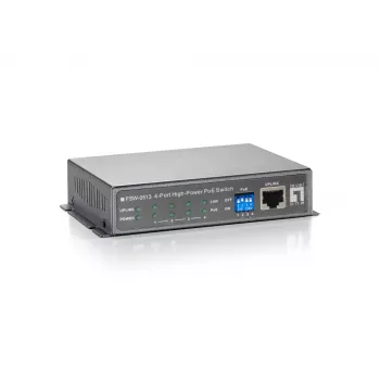 LevelOne 5-pordine kiire Ethernet PoE-lüliti, 4 PoE-väljundit, 120 W, toiteadapter kaasas