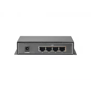 LevelOne 5-pordine kiire Ethernet PoE-lüliti, 4 PoE-väljundit, 120 W, toiteadapter kaasas