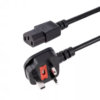 StarTech.com 10ft (3 m) Ühendkuningriigi arvuti toitekaabel, 18AWG, BS 1363 kuni C13, 10A 250V, must asendus vahelduvvoolu toitejuhe, veekeetja juhe / UK toitejuhe, arvuti toiteploki kaabel, teleri/kuvari toitekaabel