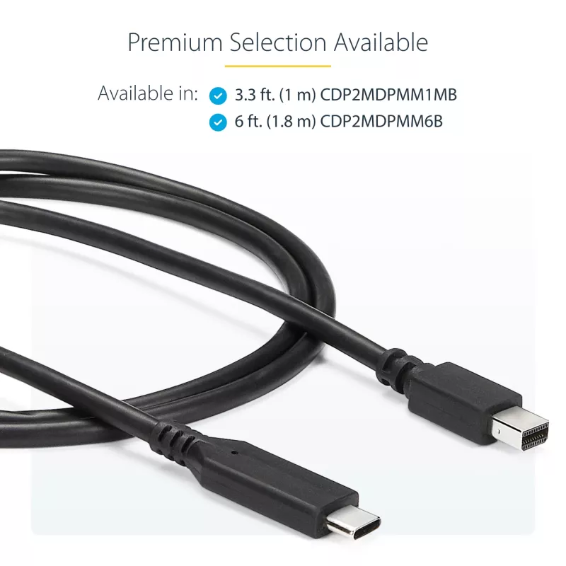 StarTech.com 1 m USB-C – Mini DisplayPort kaabel – 4K 60 Hz – must