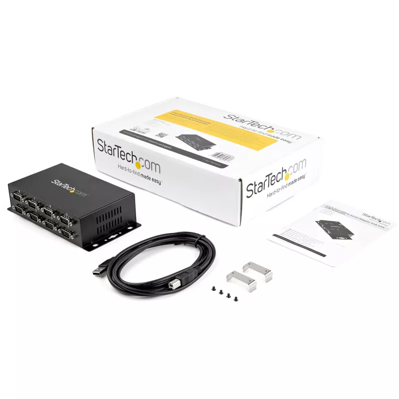 StarTech.com 8-Pordiline USB-DB9 RS232 Jadaliidese Adapteri Jaotur – Tööstuslik DIN Siinile ja Seinale Paigaldatav