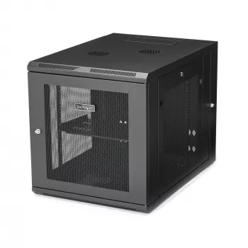 StarTech.com 4-postiga 12U seinakinnitusega võrgukapp 1U riiuliga, 19-tolline hingedega seinale kinnitatav serveririiul andmete / AV / elektroonika / arvutiseadmete jaoks, paindlik ventileeritav riiulikorpus