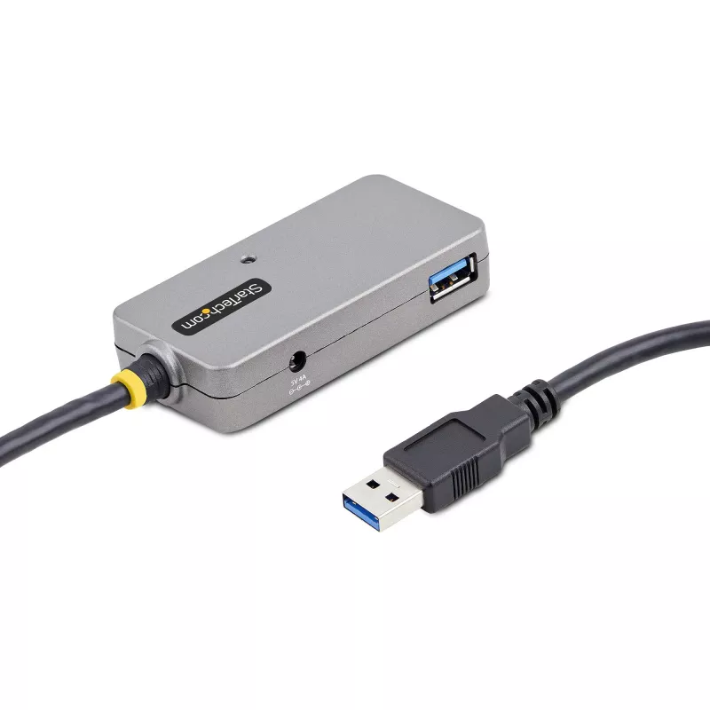 StarTech.com USB-pikendusjaotur, 10 m USB 3.0 pikenduskaabel 4 pordiga USB-A jaoturiga, aktiiv/siiniga toitega USB repiiterkaabel, valikuline 20 W toiteplokk kaasas, ESD-kaitse