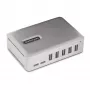 StarTech.com 7-pordine USB-C jaotur – 5x USB-A + 2x USB-C – isetoitega, 65 W toiteplokk – USB 3.1 10 Gbps – laua-/sülearvuti USB-jaotur 3 jala pikkuse USB-IF sertifikaadiga lukustuva kaabliga – USB-C jaotur