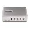 StarTech.com 7-pordine USB-C jaotur – 5x USB-A + 2x USB-C – isetoitega, 65 W toiteplokk – USB 3.1 10 Gbps – laua-/sülearvuti USB-jaotur 3 jala pikkuse USB-IF sertifikaadiga lukustuva kaabliga – USB-C jaotur