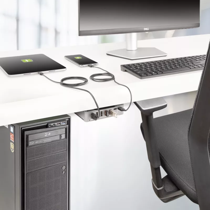 StarTech.com 7-pordine USB-C jaotur – 5x USB-A + 2x USB-C – isetoitega, 65 W toiteplokk – USB 3.1 10 Gbps – laua-/sülearvuti USB-jaotur 3 jala pikkuse USB-IF sertifikaadiga lukustuva kaabliga – USB-C jaotur