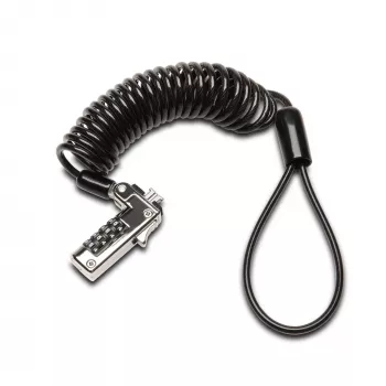 Kensington õhuke Portable Combination Lock for Standard Slot, 1.8 m, Kensington, Combination lock, Carbon steel, Must, Silver