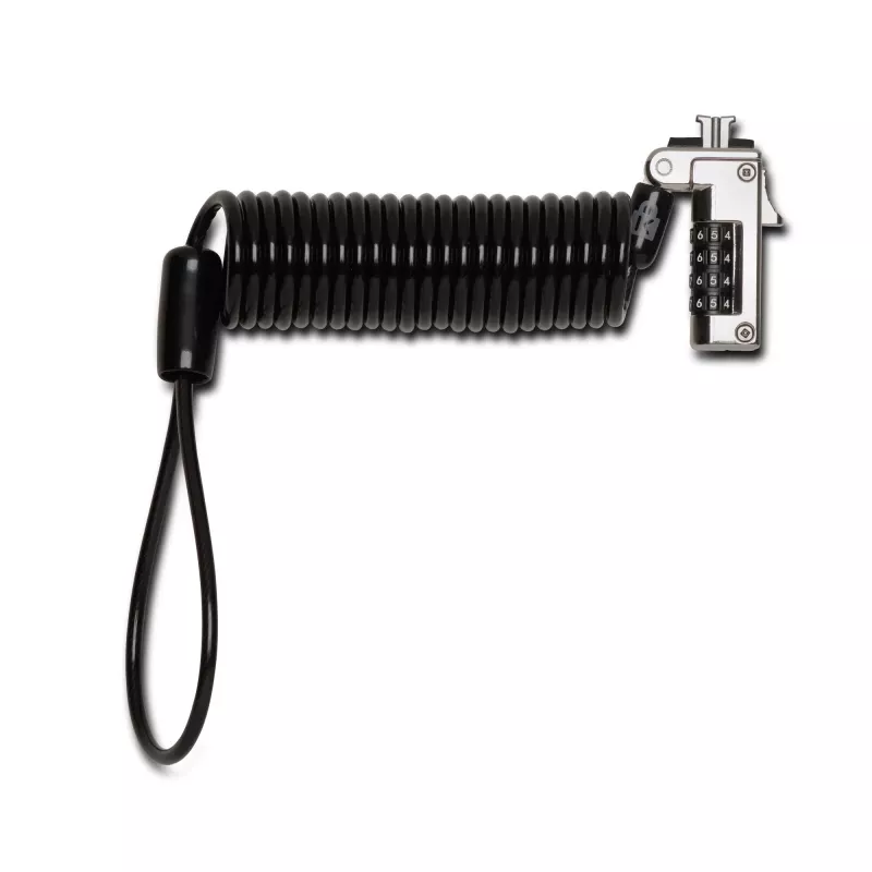 Kensington õhuke Portable Combination Lock for Standard Slot, 1.8 m, Kensington, Combination lock, Carbon steel, Must, Silver