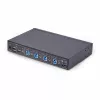 StarTech.com 4-pordiline KM-lüliti hiire lülitusfunktsiooniga, USB-lüliti klaviatuurile/hiirele, 3,5 mm/USB-heli, välisseadmete jagamine 4 arvutile, TAA-vastavuses