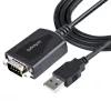 StarTech.com 3 jala (1 m) USB jadaväline kaabel koos COM-pordi säilitusega, DB9 isane RS232 USB-muunduriks, USB jadaväline adapter PLC/Printer/Scanner jaoks, Prolific kiibistik, Windows/Mac