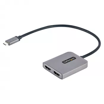 StarTech.com USB-C to Dual HDMI MST HUB - Dual HDMI 4K 60Hz - USB Type C multi monitori adapter sülearvutile 1ft/30cm kaabliga - DP 1.4 multi-stream-transpordi jaotur - USB-C HDMI jaotur