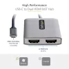 StarTech.com USB-C to Dual HDMI MST HUB - Dual HDMI 4K 60Hz - USB Type C multi monitori adapter sülearvutile 1ft/30cm kaabliga - DP 1.4 multi-stream-transpordi jaotur - USB-C HDMI jaotur