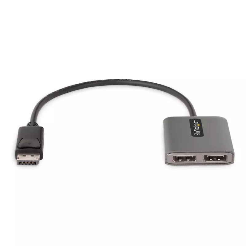 StarTech.com 2-pordine DisplayPort MST jaotur, kahekordne 4K 60 Hz, DP - 2x DisplayPort monitoriadapter, DP 1.4 mitme monitori videoadapter, sisseehitatud 1 jala (30 cm) kaabel, USB-toitega, ainult Windowsile