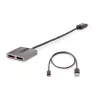 StarTech.com 2-pordine DisplayPort MST jaotur, kahekordne 4K 60 Hz, DP - 2x DisplayPort monitoriadapter, DP 1.4 mitme monitori videoadapter, sisseehitatud 1 jala (30 cm) kaabel, USB-toitega, ainult Windowsile