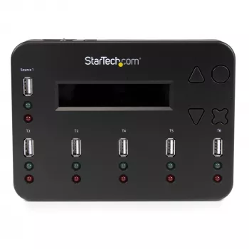 StarTech.com eraldiseisev 1 kuni 5 USB-mälupulga dubleerija ja kustutaja, mitme USB-mälupulga kopeerija, süsteemi- ja faili- ning kogu ketta kopeerimine kiirusega 1,5 GB/min, ühe- ja 3-käiguline kustutamine, LCD-ekraan - TAA