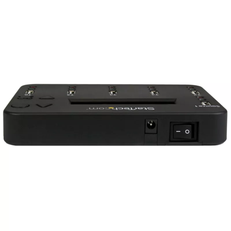 StarTech.com eraldiseisev 1 kuni 5 USB-mälupulga dubleerija ja kustutaja, mitme USB-mälupulga kopeerija, süsteemi- ja faili- ning kogu ketta kopeerimine kiirusega 1,5 GB/min, ühe- ja 3-käiguline kustutamine, LCD-ekraan - TAA