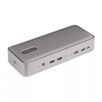 StarTech.com kahe sülearvuti USB-C KVM-dokkimisjaam, kahe monitori 4K 60Hz DisplayPort-dokk, 5-pordiline USB-jaotur, GbE, 90W/45W toiteedastus kahele sülearvutile, Windows/Mac, 2-host KVM-dokk - TAA