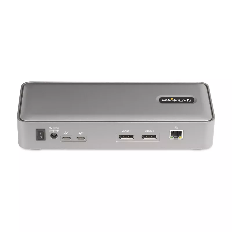 StarTech.com kahe sülearvuti USB-C KVM-dokkimisjaam, kahe monitori 4K 60Hz DisplayPort-dokk, 5-pordiline USB-jaotur, GbE, 90W/45W toiteedastus kahele sülearvutile, Windows/Mac, 2-host KVM-dokk - TAA