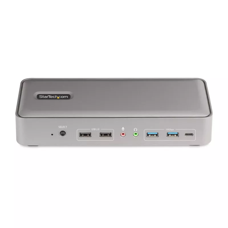 StarTech.com kahe sülearvuti USB-C KVM-dokkimisjaam, kahe monitori 4K 60Hz DisplayPort-dokk, 5-pordiline USB-jaotur, GbE, 90W/45W toiteedastus kahele sülearvutile, Windows/Mac, 2-host KVM-dokk - TAA
