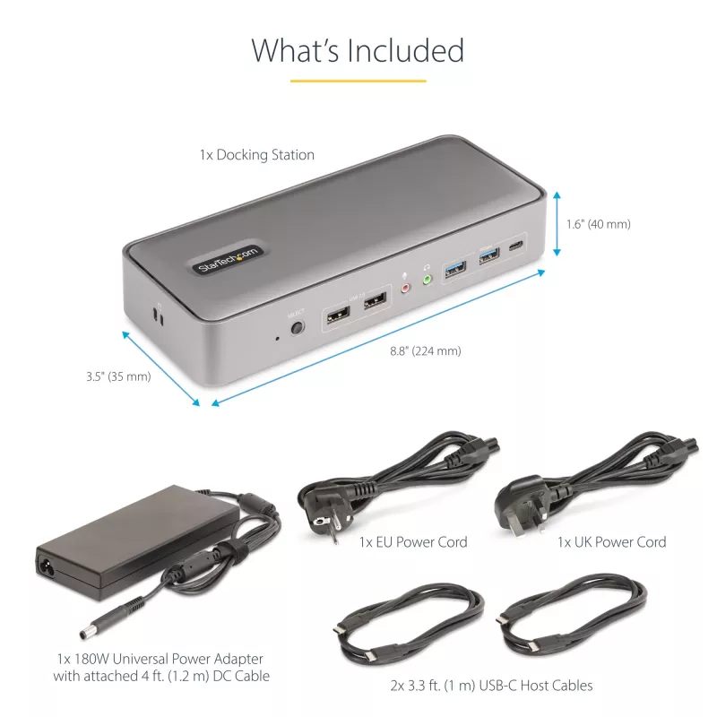 StarTech.com kahe sülearvuti USB-C KVM-dokkimisjaam, kahe monitori 4K 60Hz DisplayPort-dokk, 5-pordiline USB-jaotur, GbE, 90W/45W toiteedastus kahele sülearvutile, Windows/Mac, 2-host KVM-dokk - TAA