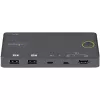 StarTech.com 2 pordiga hübriidne USB-A + HDMI ja USB-C KVM-lüliti - üks 4K 60 Hz HDMI 2.0 monitor - kompaktne laua- ja/või sülearvuti HDMI KVM-lüliti - USB siinitoitel - Thunderbolt 3 ühilduv