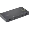 StarTech.com 2 pordiga hübriidne USB-A + HDMI ja USB-C KVM-lüliti - üks 4K 60 Hz HDMI 2.0 monitor - kompaktne laua- ja/või sülearvuti HDMI KVM-lüliti - USB siinitoitel - Thunderbolt 3 ühilduv