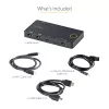 StarTech.com 2 pordiga hübriidne USB-A + HDMI ja USB-C KVM-lüliti - üks 4K 60 Hz HDMI 2.0 monitor - kompaktne laua- ja/või sülearvuti HDMI KVM-lüliti - USB siinitoitel - Thunderbolt 3 ühilduv