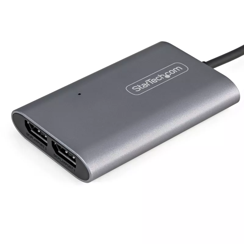 StarTech.com Thunderbolt–Dual-DisplayPort-adapter DP 1.4, kahe 4K 60 Hz või ühe 8K/5K Thunderbolt–DP-muundur, 2x DisplayPort-kuvarivideoadapter – Mac ja Windows