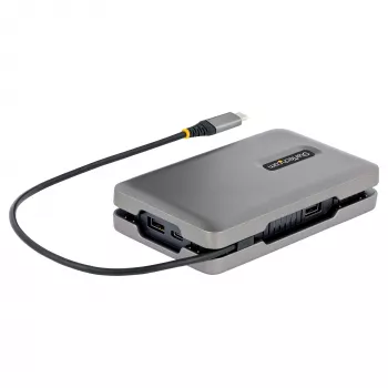 StarTech.com USB-C kahe monitoriga mitmepordiadapter, kuni 4K 60 Hz USB-C DP Alt Mode videoväljund ja HDMI 2.0 või 1080p VGA, 100 W PD läbiv laadimine, USB USB-C minidokk, USB-C dokkimisjaam, MST jaotur
