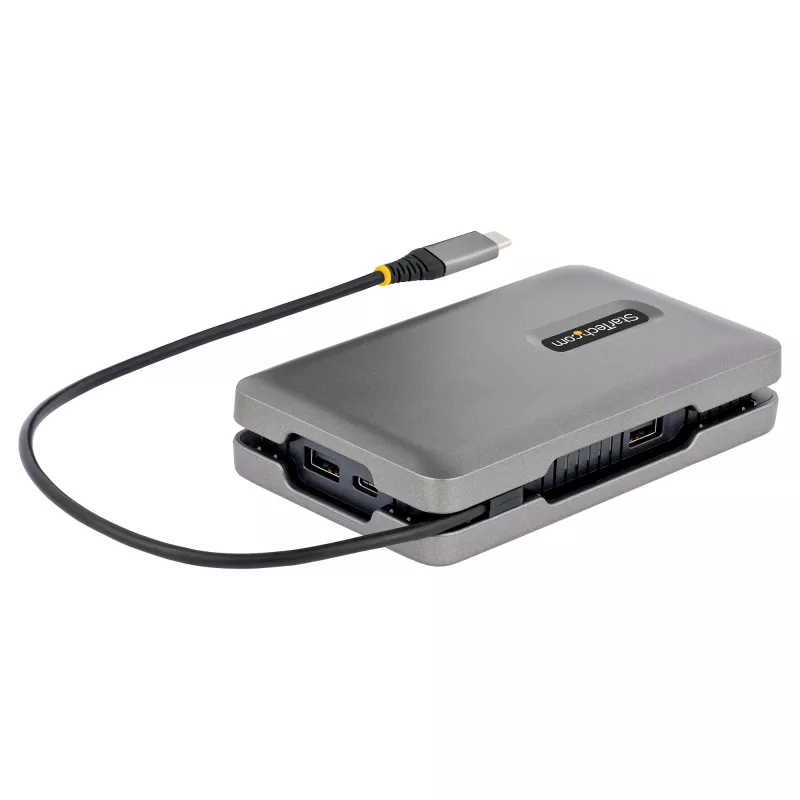 StarTech.com USB-C kahe monitoriga mitmepordiadapter, kuni 4K 60 Hz USB-C DP Alt Mode videoväljund ja HDMI 2.0 või 1080p VGA, 100 W PD läbiv laadimine, USB USB-C minidokk, USB-C dokkimisjaam, MST jaotur
