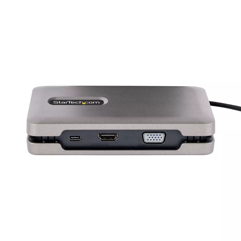StarTech.com USB-C kahe monitoriga mitmepordiadapter, kuni 4K 60 Hz USB-C DP Alt Mode videoväljund ja HDMI 2.0 või 1080p VGA, 100 W PD läbiv laadimine, USB USB-C minidokk, USB-C dokkimisjaam, MST jaotur