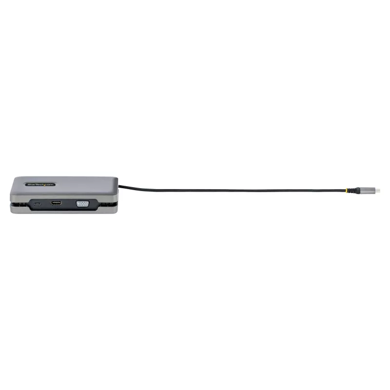 StarTech.com USB-C kahe monitoriga mitmepordiadapter, kuni 4K 60 Hz USB-C DP Alt Mode videoväljund ja HDMI 2.0 või 1080p VGA, 100 W PD läbiv laadimine, USB USB-C minidokk, USB-C dokkimisjaam, MST jaotur