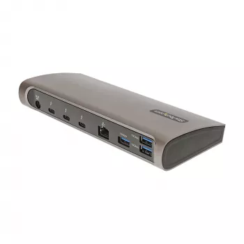 StarTech.com Thunderbolt 4 dokk, 96W toiteedastus, üks 8K/kaks monitori 4K 60Hz, 3xTB4/USB4 porti, 4xUSB-A, SD, GbE, Thunderbolt 4 dokkimisjaam Windowsile või TB3 MacBookile, 0,8m kaabel