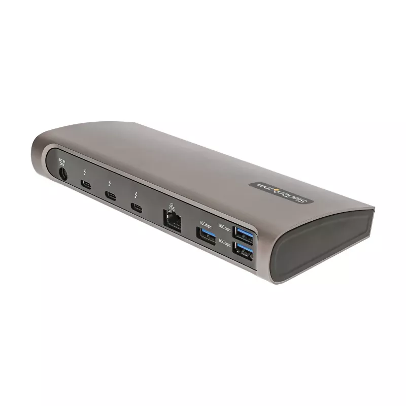 StarTech.com Thunderbolt 4 dokk, 96W toiteedastus, üks 8K/kaks monitori 4K 60Hz, 3xTB4/USB4 porti, 4xUSB-A, SD, GbE, Thunderbolt 4 dokkimisjaam Windowsile või TB3 MacBookile, 0,8m kaabel