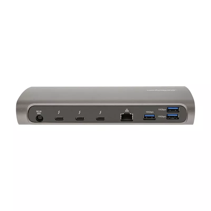 StarTech.com Thunderbolt 4 dokk, 96W toiteedastus, üks 8K/kaks monitori 4K 60Hz, 3xTB4/USB4 porti, 4xUSB-A, SD, GbE, Thunderbolt 4 dokkimisjaam Windowsile või TB3 MacBookile, 0,8m kaabel