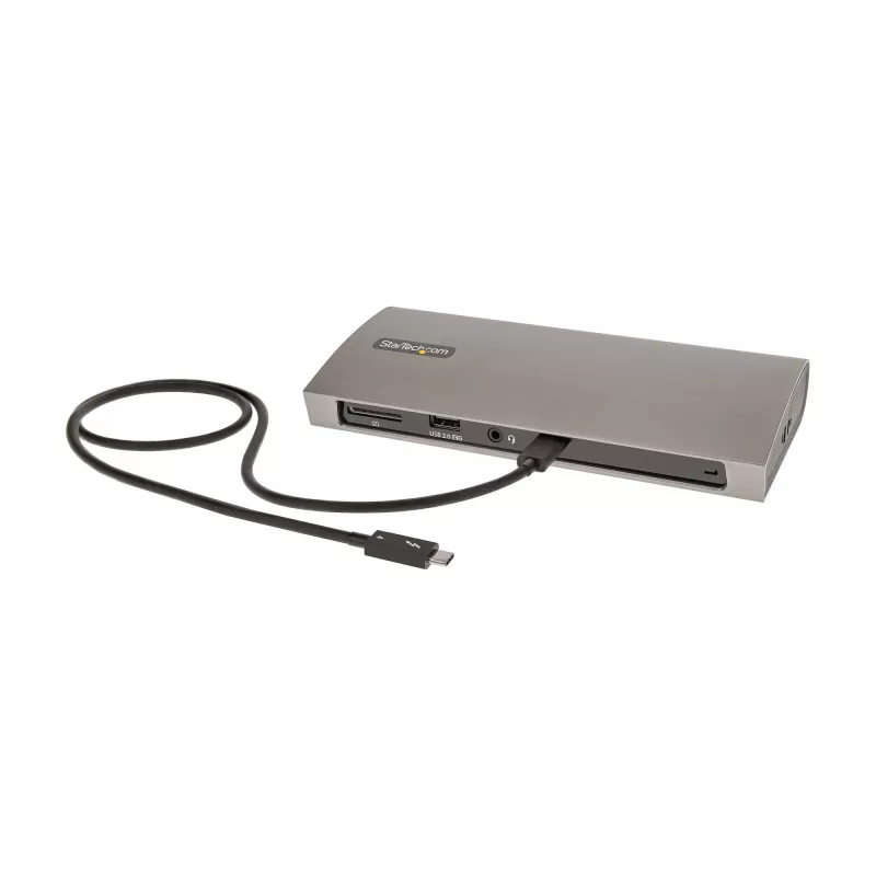 StarTech.com Thunderbolt 4 dokk, 96W toiteedastus, üks 8K/kaks monitori 4K 60Hz, 3xTB4/USB4 porti, 4xUSB-A, SD, GbE, Thunderbolt 4 dokkimisjaam Windowsile või TB3 MacBookile, 0,8m kaabel