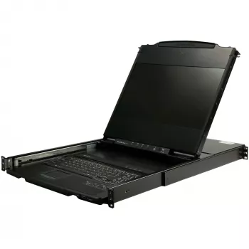 StarTech.com Kahe siiniga raami paigaldatav KVM-konsool HD 1080p - ühe pordiga DVI/VGA KVM koos 17-tollise LCD-ekraaniga serveriraami jaoks - täisfunktsionaalne 1U LCD KVM-sahtel kaablitega - USB tugi - 44230 MTBF