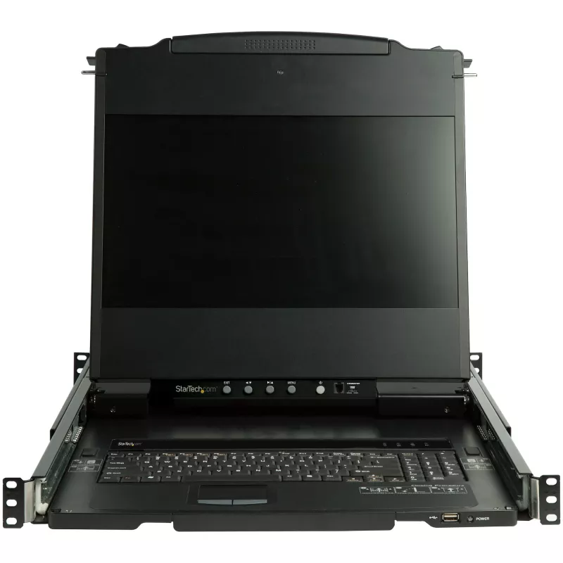 StarTech.com Kahe siiniga raami paigaldatav KVM-konsool HD 1080p - ühe pordiga DVI/VGA KVM koos 17-tollise LCD-ekraaniga serveriraami jaoks - täisfunktsionaalne 1U LCD KVM-sahtel kaablitega - USB tugi - 44230 MTBF