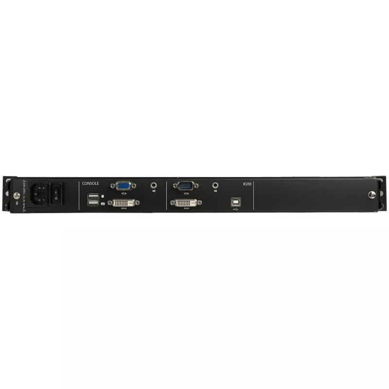 StarTech.com Kahe siiniga raami paigaldatav KVM-konsool HD 1080p - ühe pordiga DVI/VGA KVM koos 17-tollise LCD-ekraaniga serveriraami jaoks - täisfunktsionaalne 1U LCD KVM-sahtel kaablitega - USB tugi - 44230 MTBF