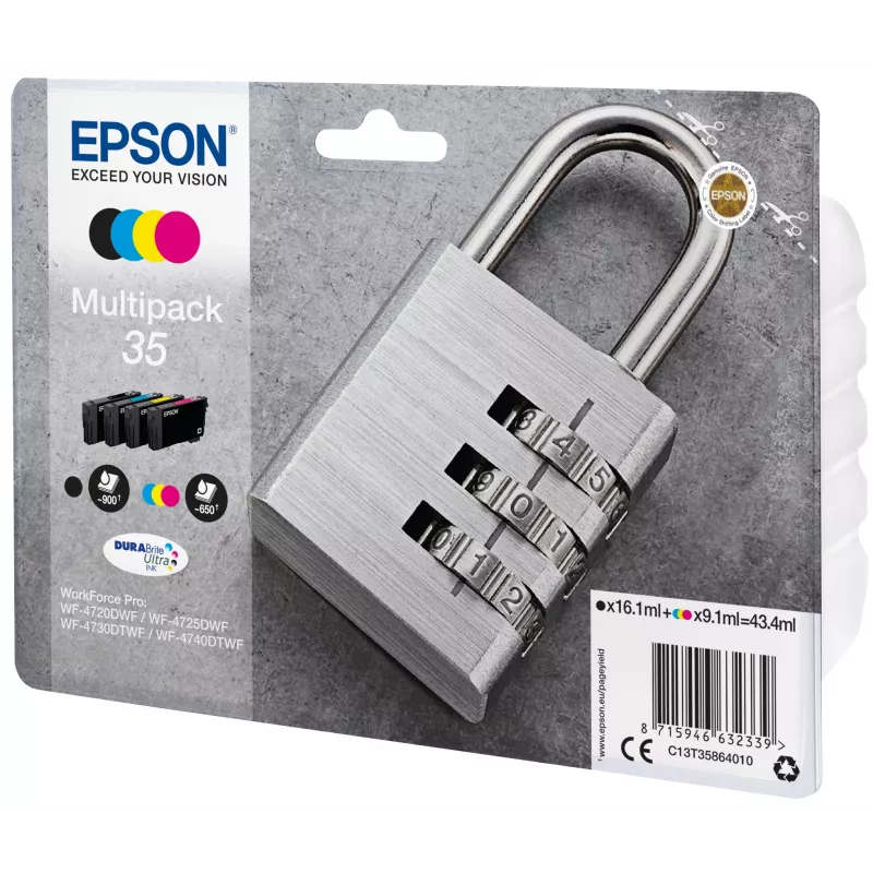 Epson Padlock hulgipakend 4 värvi 35 DURABrite Ultra tindid