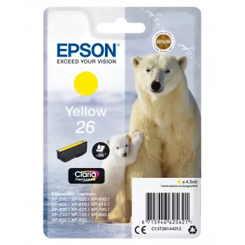 Epson Polar bear Singlepack kollane 26 Claria Premium Ink