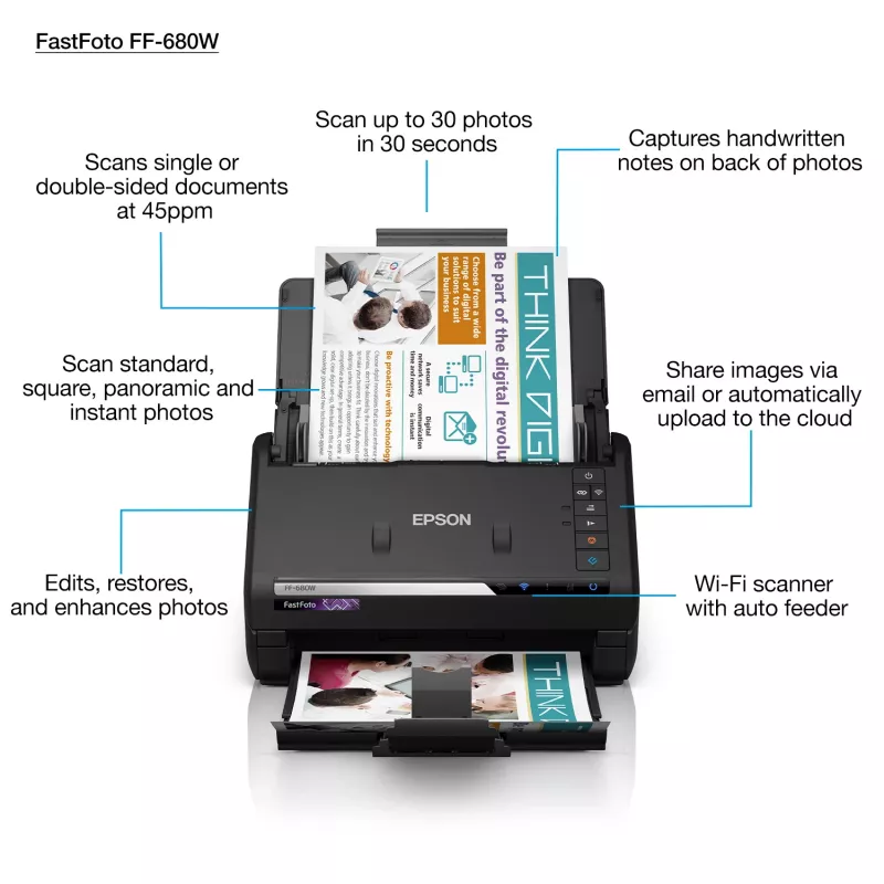 Epson FastFoto FF-680W lehtskanner 600 x 600 DPI A4 Must