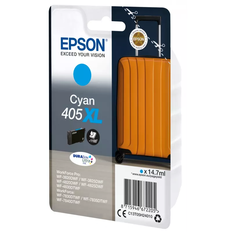 Epsoni 405XL tindikassett 1 tk Originaal Kõrge (XL) tootlikkusega Tsüaan