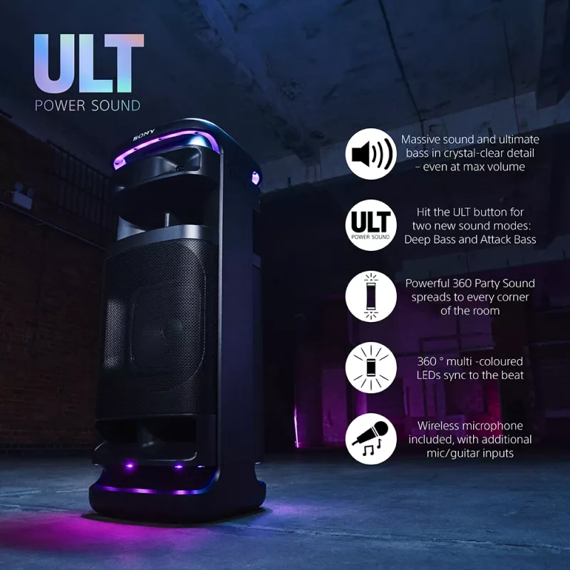 Kõlar Sony SRS-ULT1000 ULT TOWER 10 — 139 W, Bluetooth, kaasaskantav, must