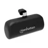 Manhattan akupank integreeritud USB-C pistikuga, 5000 mAh, kuni 10 W väljundvõimsus, tugijalg kasutamiseks laadimistelefonihoidikuna, must, üheaastane garantii