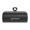 Manhattan akupank integreeritud USB-C pistikuga, 5000 mAh, kuni 10 W väljundvõimsus, tugijalg kasutamiseks laadimistelefonihoidikuna, must, üheaastane garantii