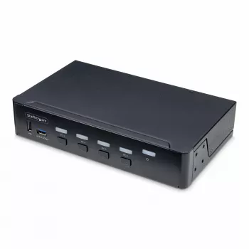 StarTech.com 4-pordiline DisplayPort KVM-lüliti, üks 4K 60Hz monitor, 6 USB-porti, nupu- ja kiirklahvivahetus, DisplayPort 1.2, OS-sõltumatu, TAA ühilduv