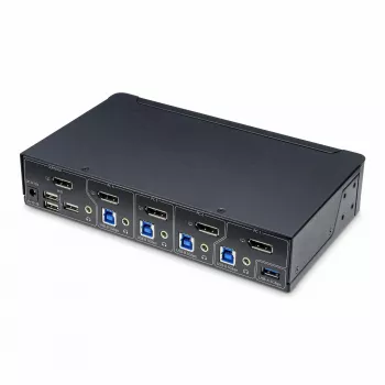 StarTech.com 4-pordiline DisplayPort KVM-lüliti, üks 4K 60Hz monitor, 6 USB-porti, nupu- ja kiirklahvivahetus, DisplayPort 1.2, OS-sõltumatu, TAA ühilduv