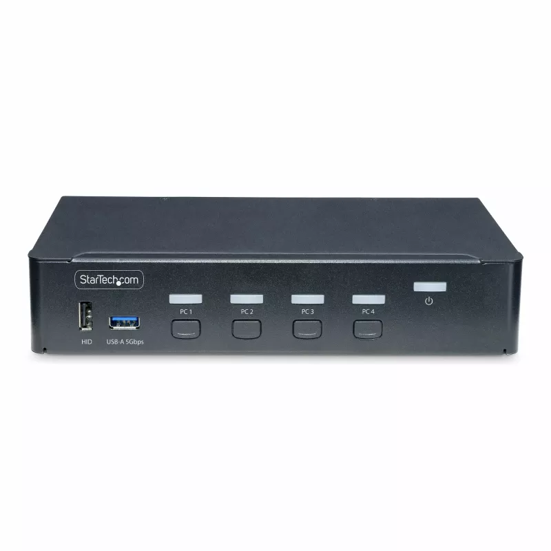 StarTech.com 4-pordiline DisplayPort KVM-lüliti, üks 4K 60Hz monitor, 6 USB-porti, nupu- ja kiirklahvivahetus, DisplayPort 1.2, OS-sõltumatu, TAA ühilduv
