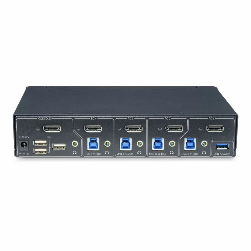 StarTech.com 4-pordiline DisplayPort KVM-lüliti, üks 4K 60Hz monitor, 6 USB-porti, nupu- ja kiirklahvivahetus, DisplayPort 1.2, OS-sõltumatu, TAA ühilduv